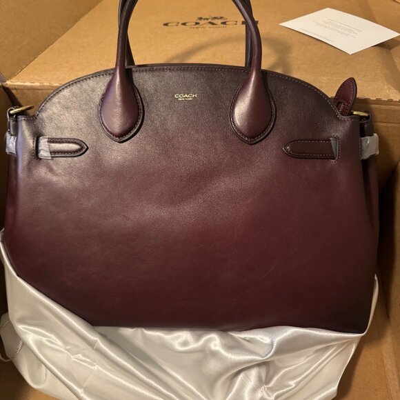 NWT Coach Soft Empire Carryall Bag 40-Brass/Merlot - Picture 3 of 11